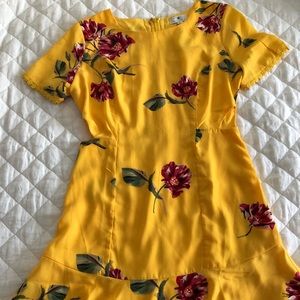 Socialite Mini Yellow Floral Dress